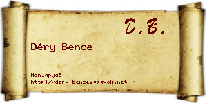 Déry Bence névjegykártya